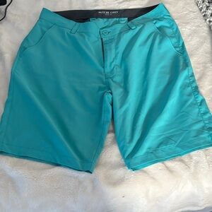 Matte Grey Men's Athletic Shorts - Teal